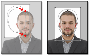 Схема настройки верхней и нижней контрольных точек головы в IDPhoto4You