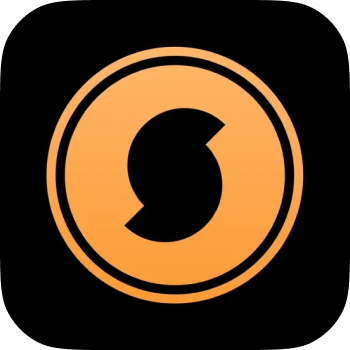 Экран SoundHound с интерфейсом распознавания музыки