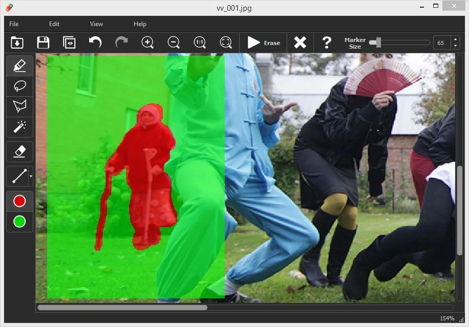 Выделение маски и донорской области в настольном Inpaint