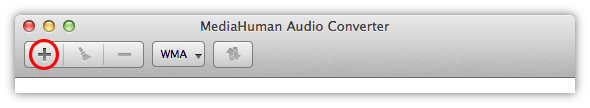 Кнопка добавления файлов в MediaHuman Audio Converter