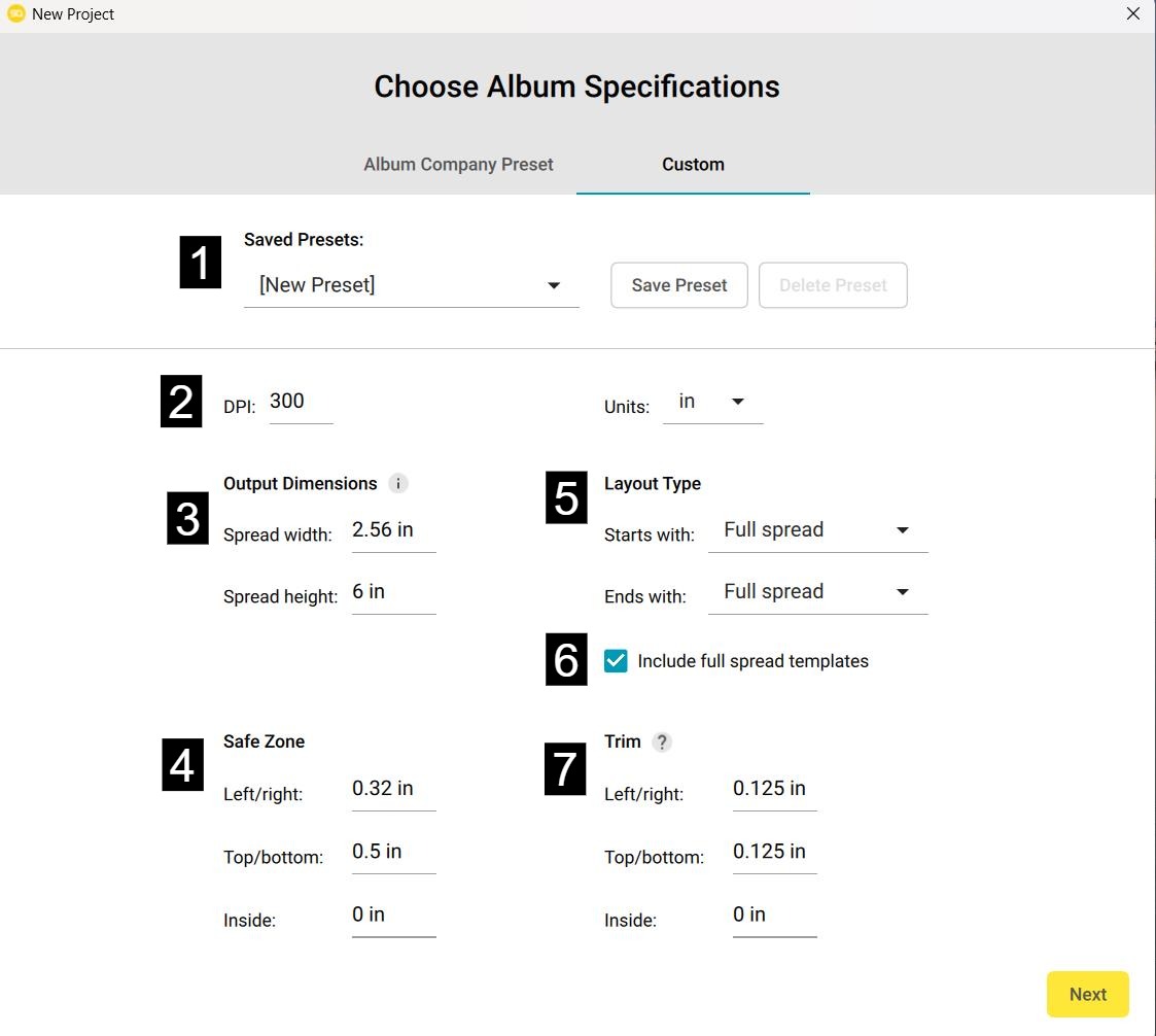 Рабочая область SmartAlbums с разворотом и лентой фотографий