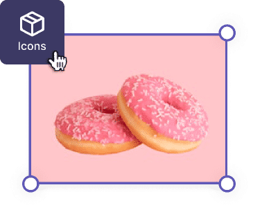 Интерфейс Pixelied с инструментом Icons для поиска эмодзи