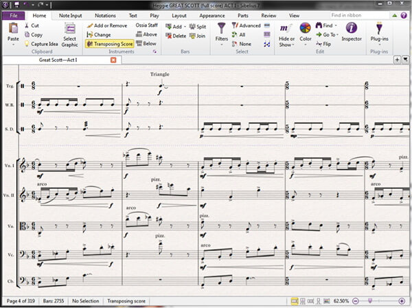 Интерфейс MuseScore Studio с партитурой и микшером