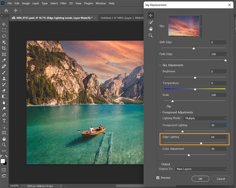 Замена неба в Photoshop на пейзажной фотографии