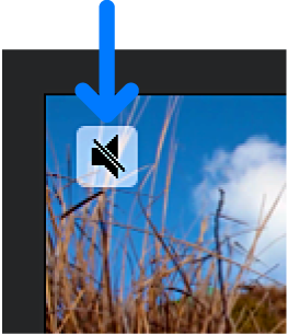 Значок отключённого звука на клипе iMovie для iPhone