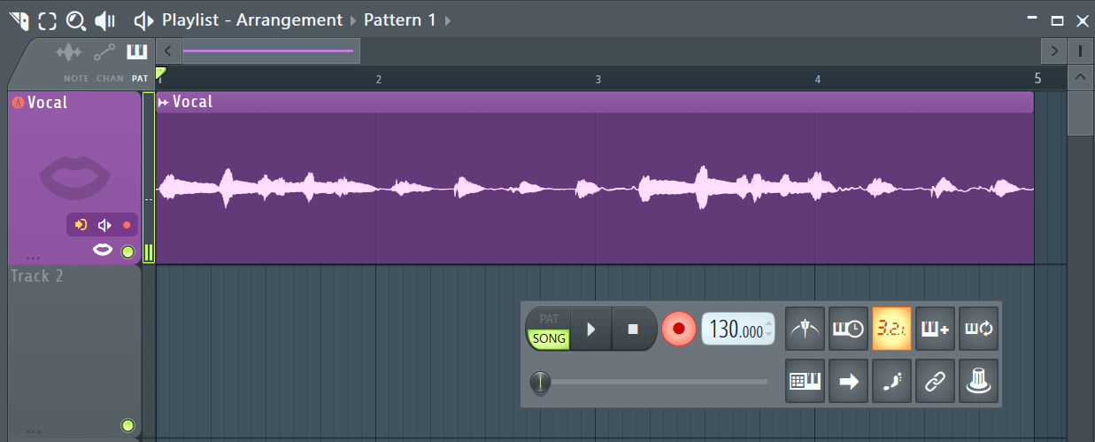 Запись аудиоклипа в Playlist программы FL Studio