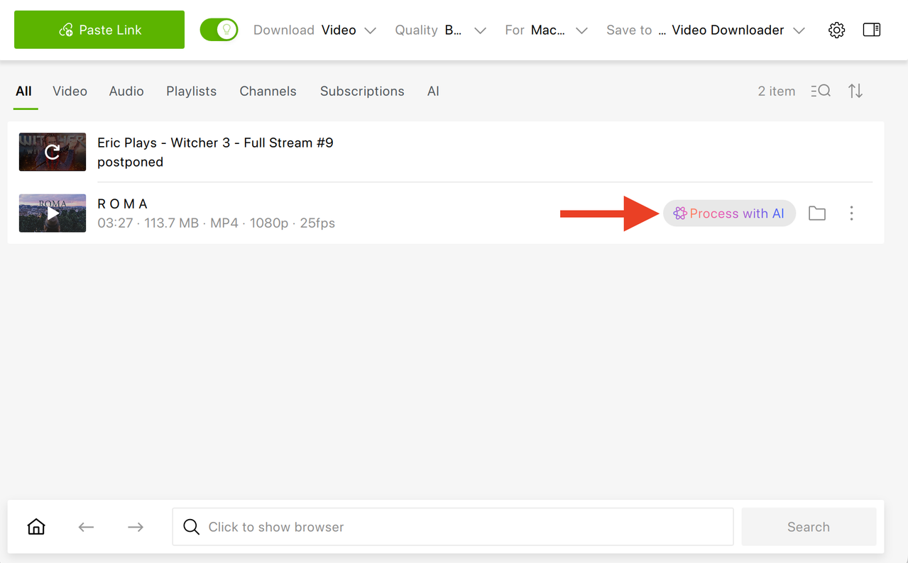 Интерфейс 4K Video Downloader Plus с кнопкой Paste Link