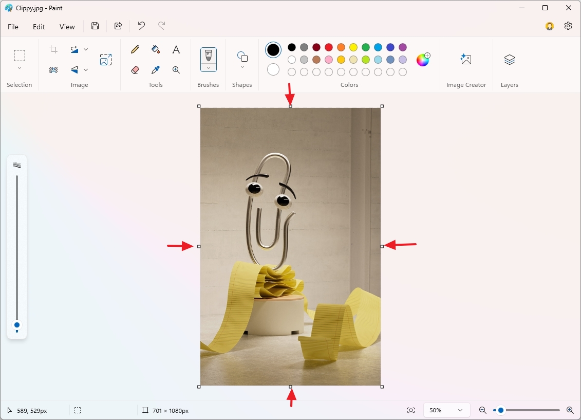 Обрезка изображения в современном Microsoft Paint