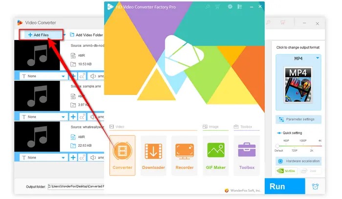 WonderFox HD Video Converter Factory Pro с модулем Converter и кнопкой Add Files