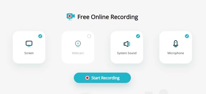 Настройка экрана и звука перед записью в Apowersoft Free Online Screen Recorder