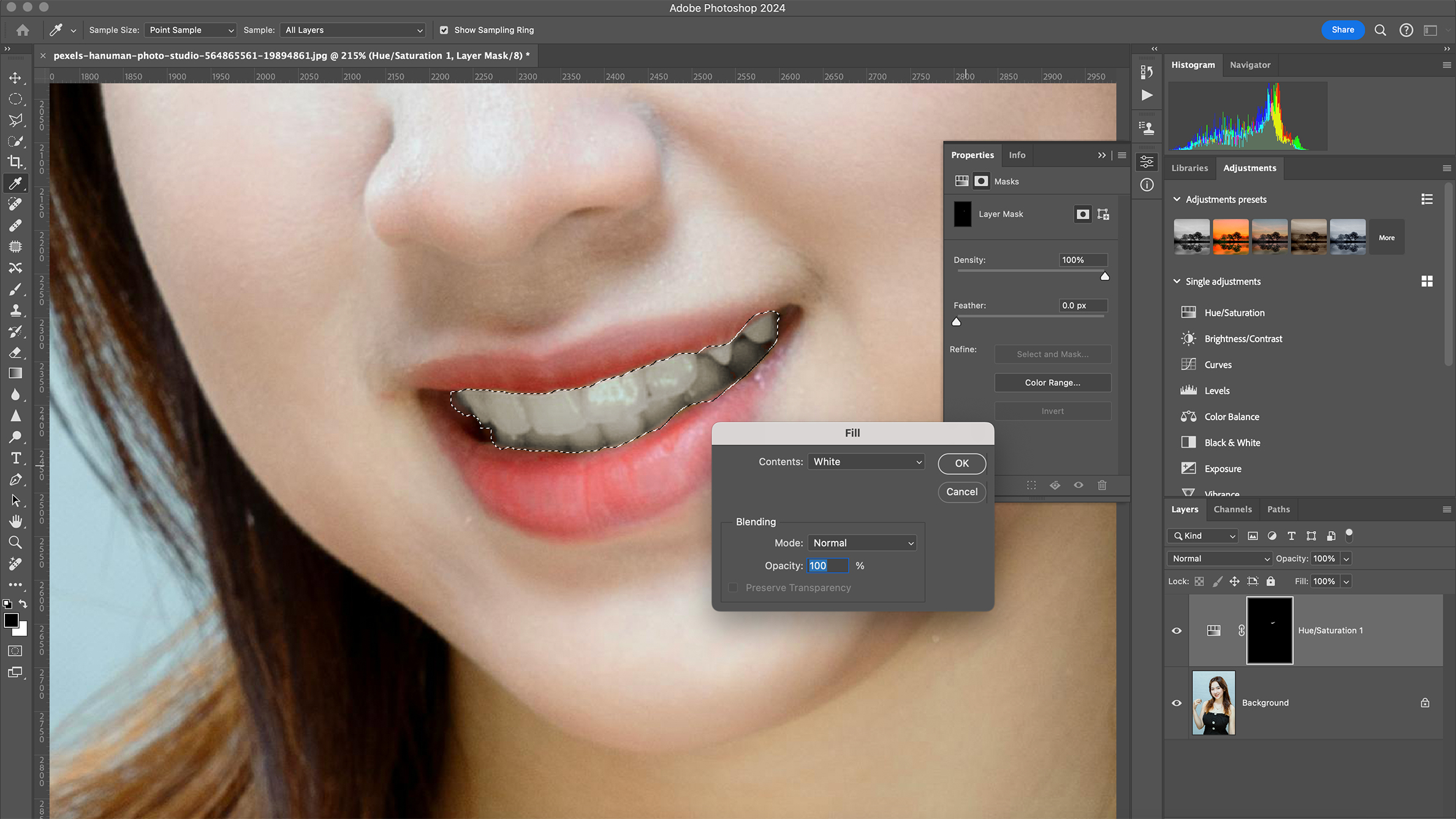 Выделение зубов в Adobe Photoshop при портретной ретуши