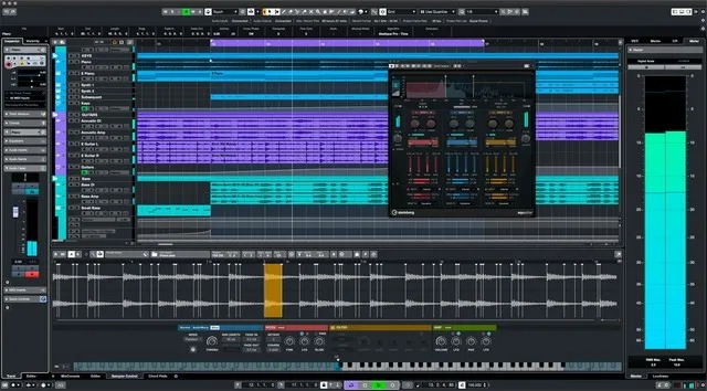 Интерфейс Cubase с аранжировкой и дорожками