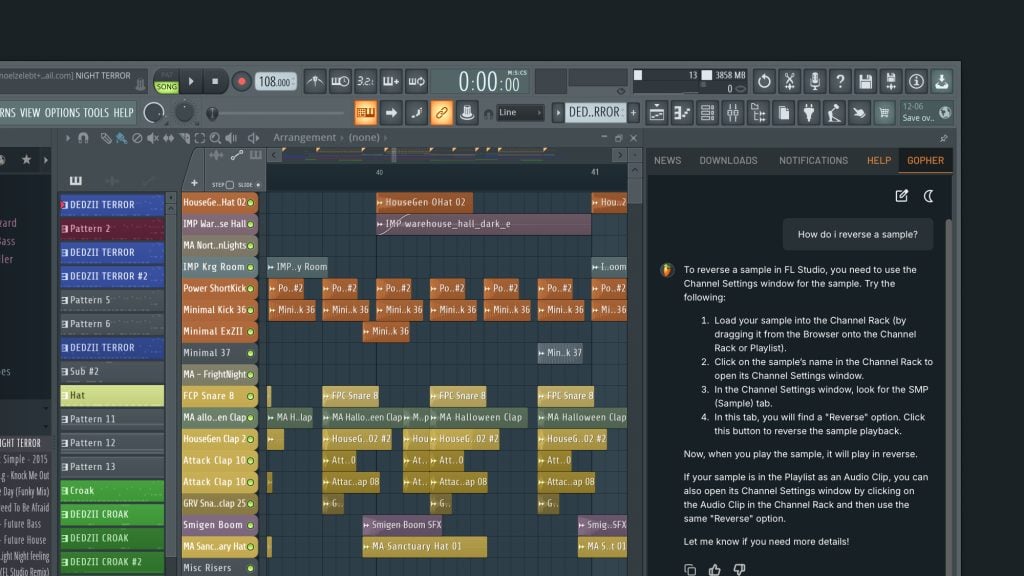 Интерфейс FL Studio с Playlist, Piano Roll и Mixer