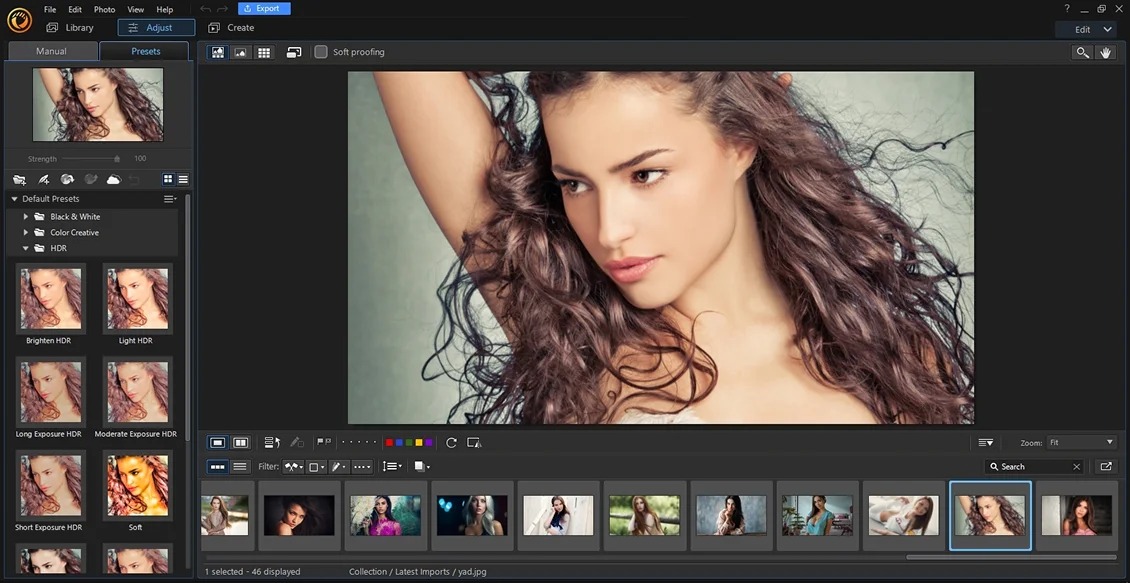 Интерфейс Photo Pos Pro с фотографией и панелями редактирования