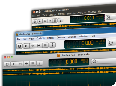 Интерфейс ocenaudio на Windows, macOS и Linux с формой волны