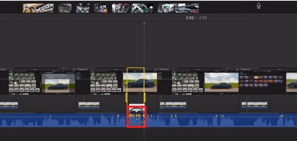 Форма аудиоволны в iMovie для контроля уровня