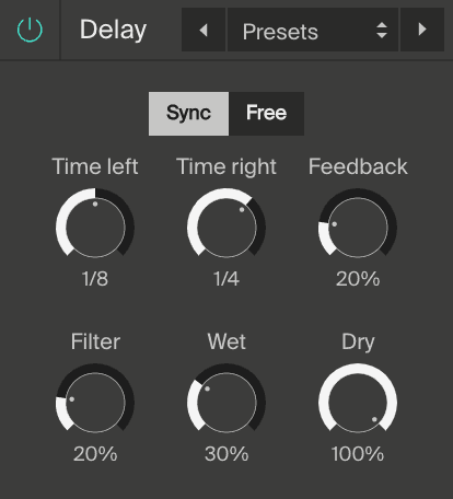 Модуль Delay в Soundation