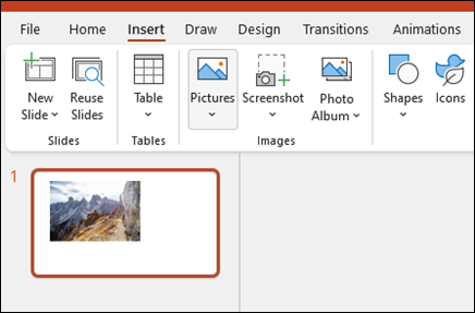 Команды вставки изображений в PowerPoint