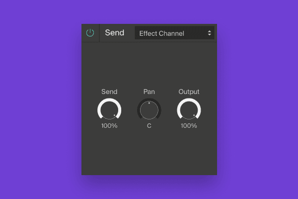 Модуль Send для направления сигнала на FX Channel в Soundation
