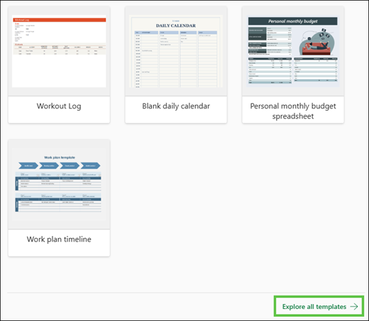 Галерея шаблонов Excel для Интернета