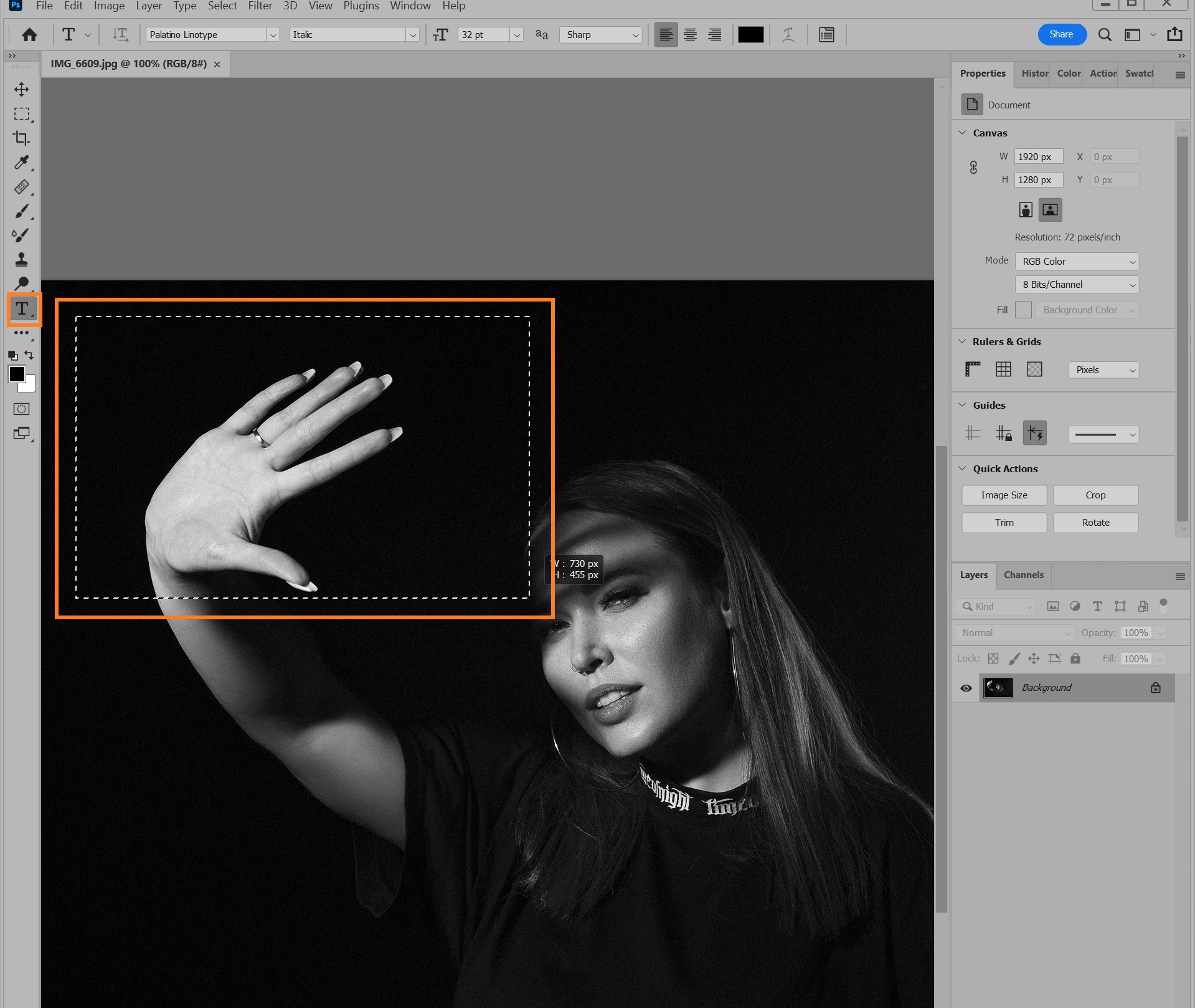 Создание рамки абзацного текста в Photoshop