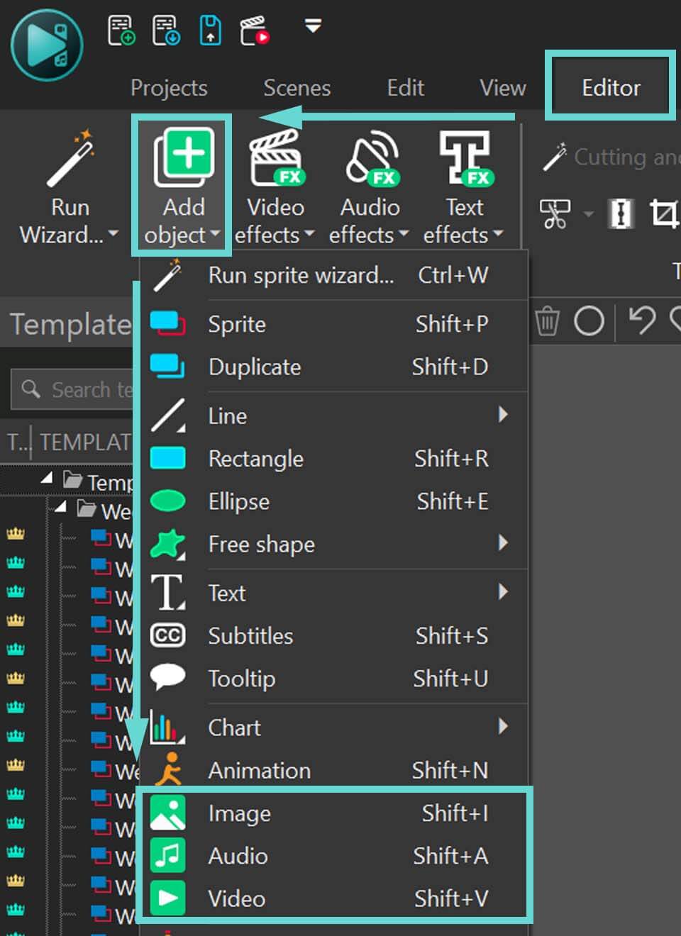 Команда Add object Image в VSDC Free Video Editor