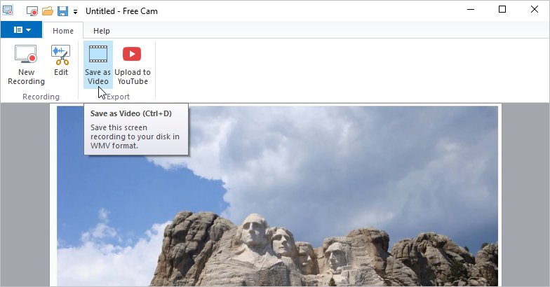 Меню Save as Video в iSpring Free Cam