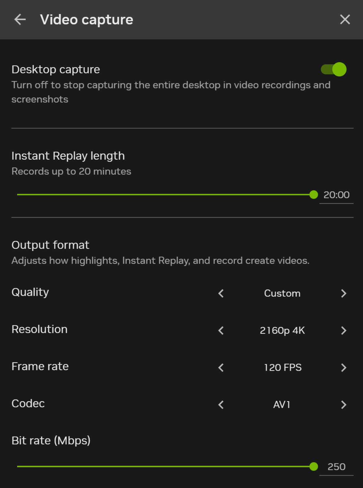 Интерфейс NVIDIA ShadowPlay с функциями записи игрового процесса