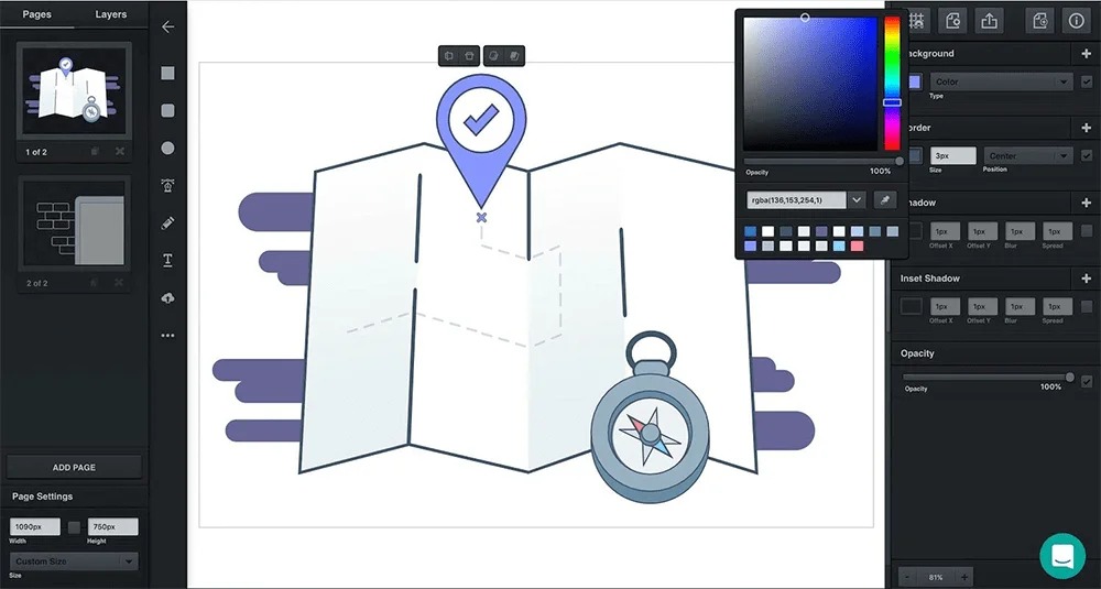 Онлайн-интерфейс Vectr