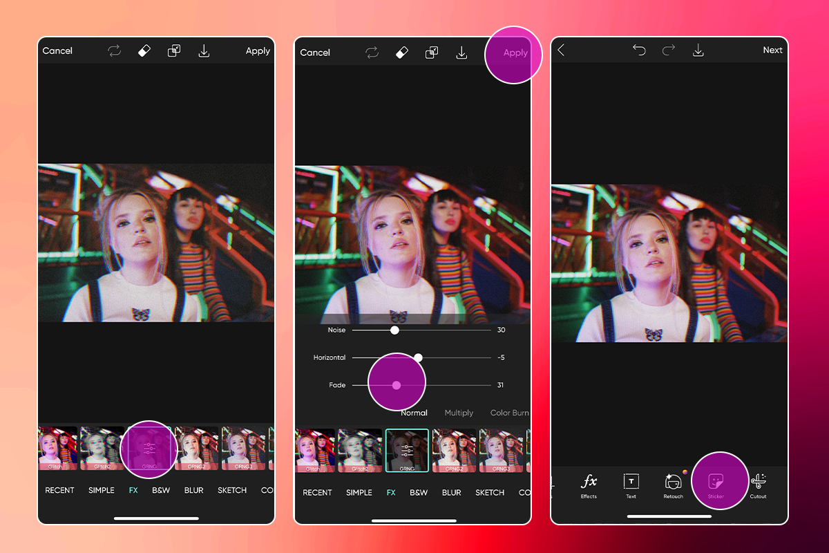 Интерфейс Picsart с инструментами редактирования фотографии