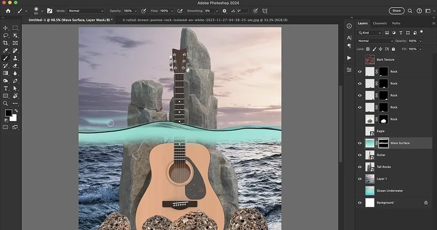 Сборка музыкальной обложки в Adobe Photoshop из нескольких слоёв