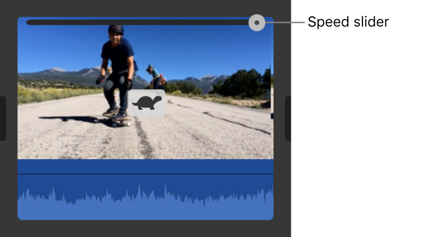Регулятор скорости клипа в iMovie на Mac