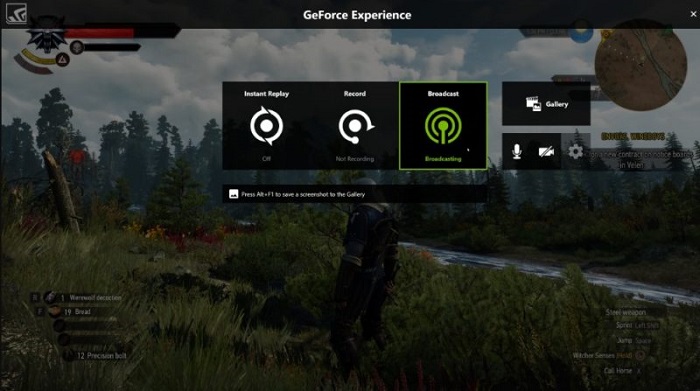 Старый оверлей GeForce Experience с Instant Replay, Record и Broadcast