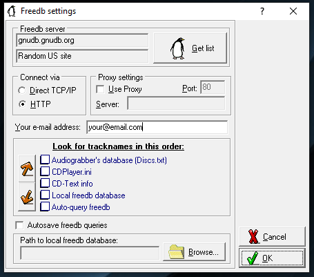 Окно Audiograbber 1.83 со списком треков Audio CD