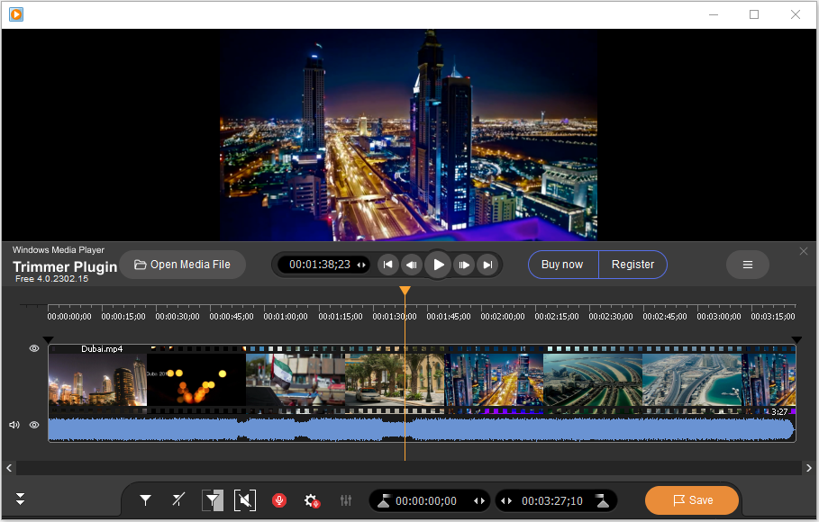 Расширенный интерфейс WMP Trimmer Plugin в Windows Media Player