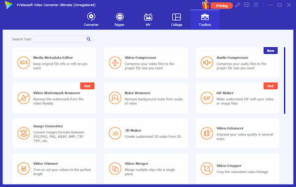 Toolbox 4Videosoft Video Converter Ultimate с набором отдельных инструментов