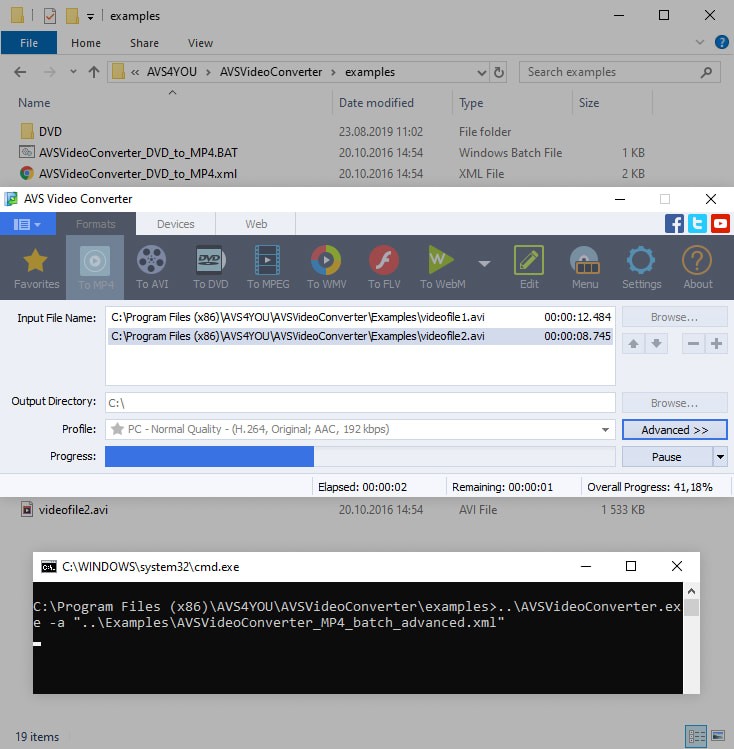 Пакетная обработка и автоматизация в AVS Video Converter