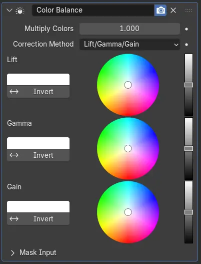 Модификатор Color Balance в Blender Video Sequencer