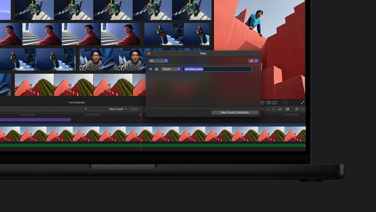 Visual Search в Final Cut Pro с поиском кадров по описанию действия