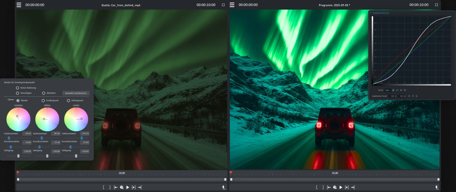Инструменты расширенной цветокоррекции MAGIX Video Pro X17