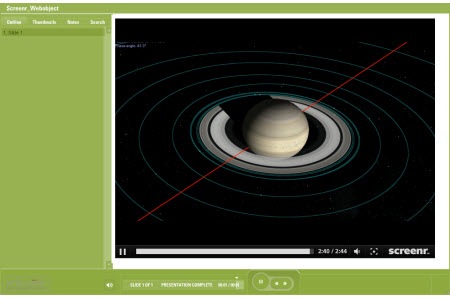 Исторический плеер Screenr, встроенный в электронный учебный курс