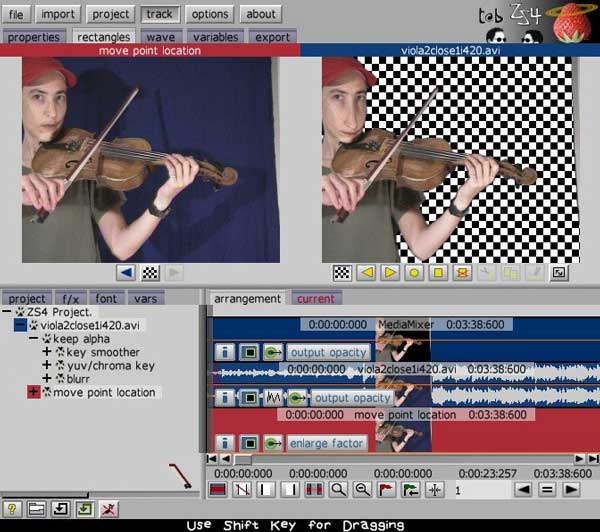ZS4 Video Editor с несколькими дорожками, YUV chroma key, key smoother и композицией в MediaMixer